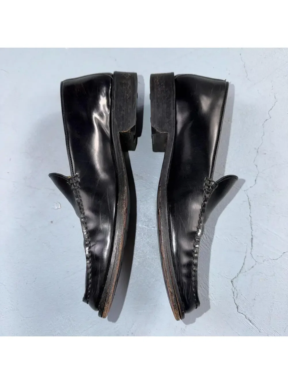 Cole Haan Italy Black Leather Kiltie Italian Loafer Men's 8M VGUC VTG 90s Shoes